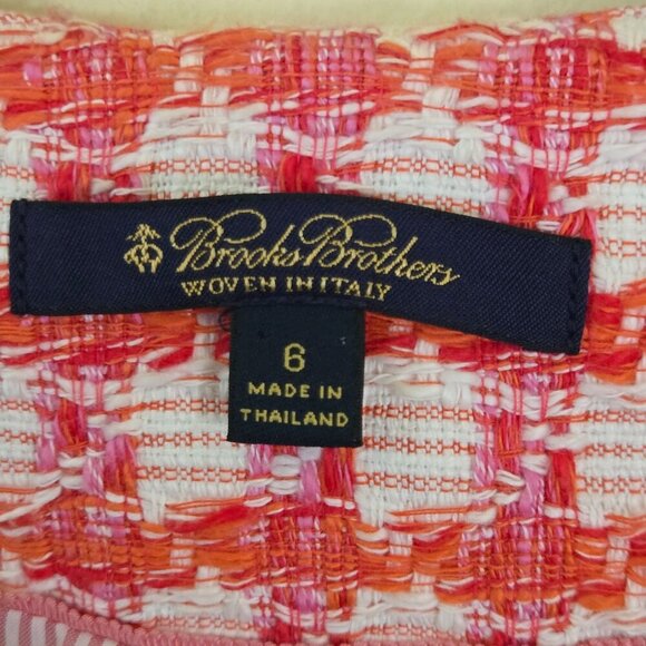 Brooks Brothers Cropped Cotton Tweed 3/4 Sleeve Lady Jacket ASO TV Size 6 - Picture 6 of 8